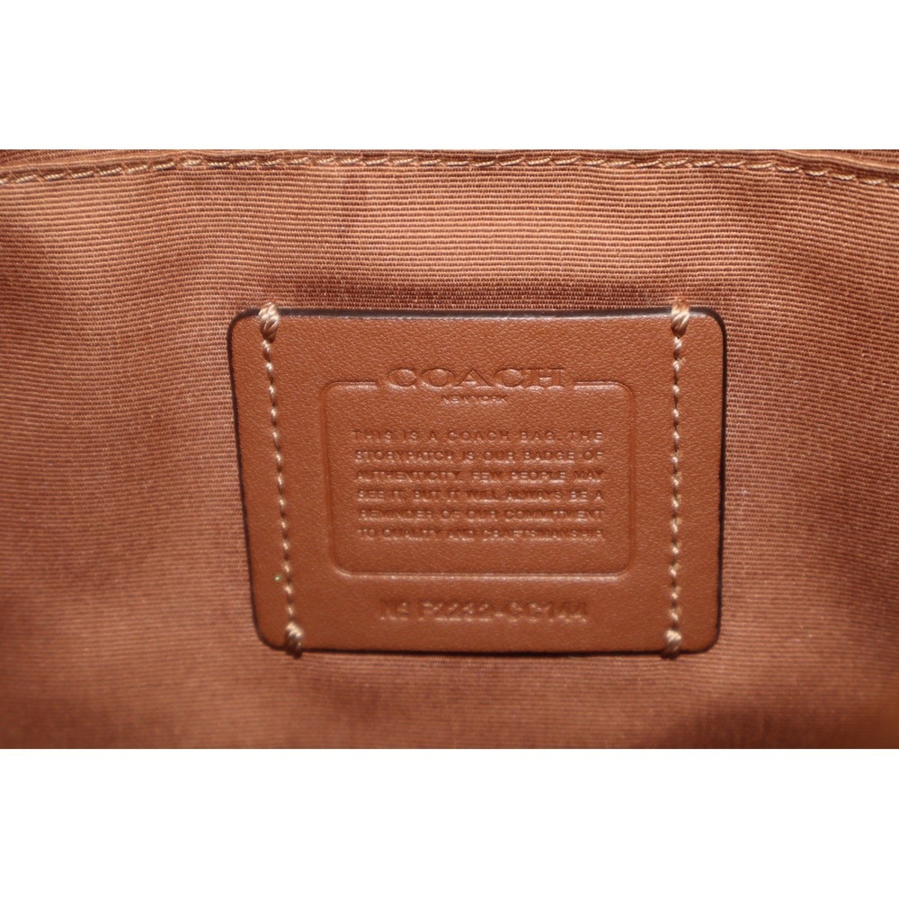 Coach Dempsey File Bag In Signature Jacquard With Varsity Stripe Crossbody Beige - Picture 4 of 9